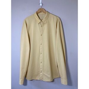 Lululemon Lab Mens Yellow Button Down Long Sleeve Shirt Vented STAINED‎ XXL?
